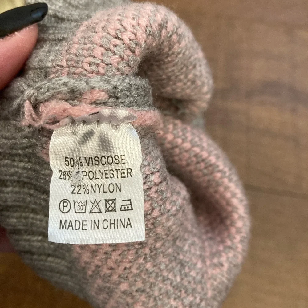 Cozy Pink and Gray Plaid Infant Beanie
